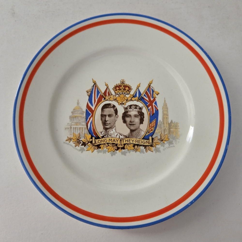 Adams 6" Vintage Plate Commemorating 1939 Royal Visit to Canada and US